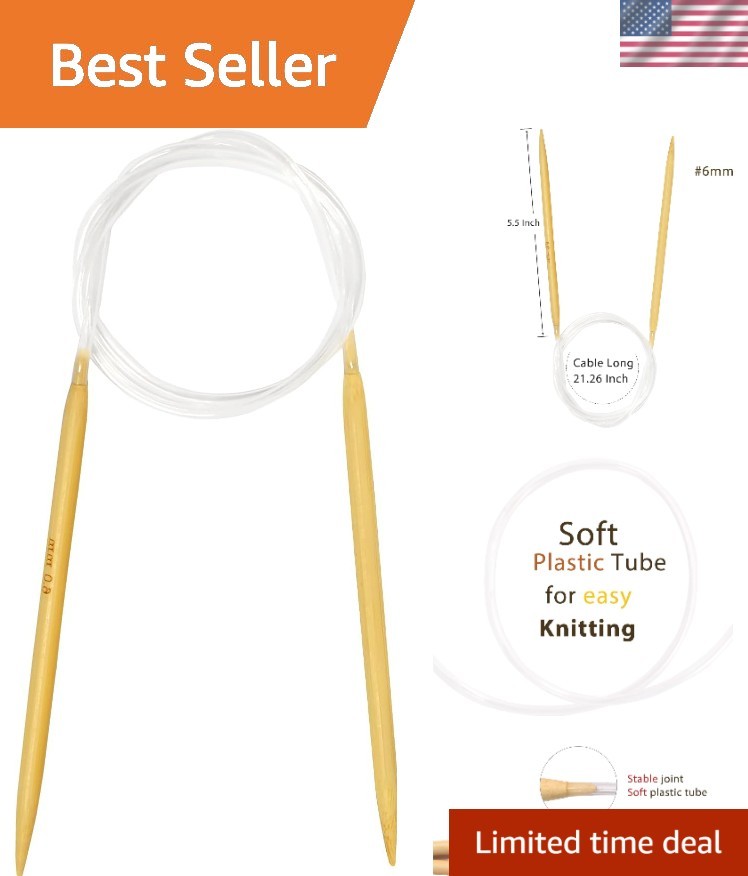 Versatile Bamboo Circular Knitting Needles 6.0mm - Complete Accessory Kit