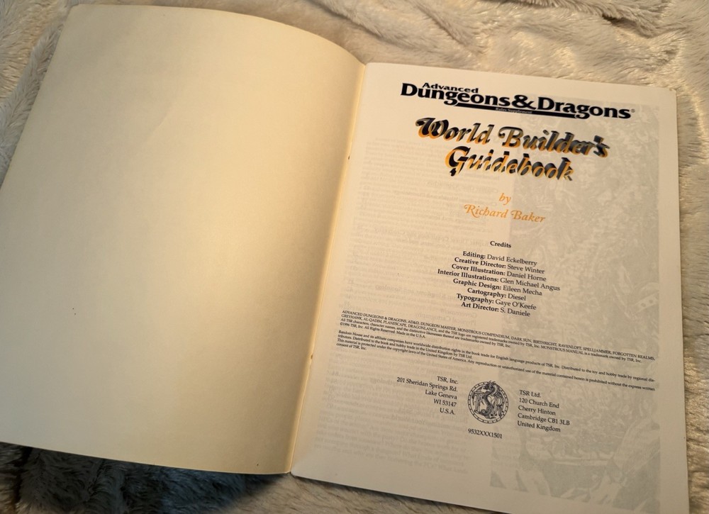 Advanced Dungeons & Dragons World Builder’s Book TSR 1996