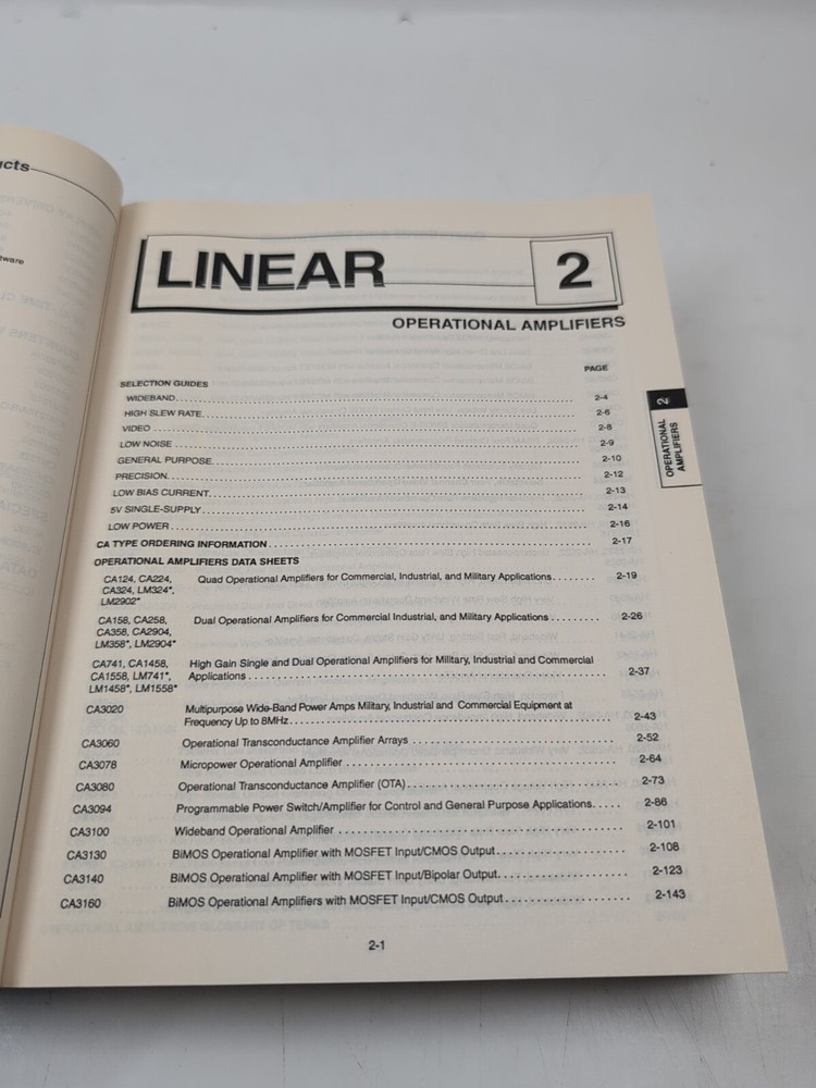 Electronics Book: Harris Semiconductor, Linear And Telecom Analog Signal 1993-94