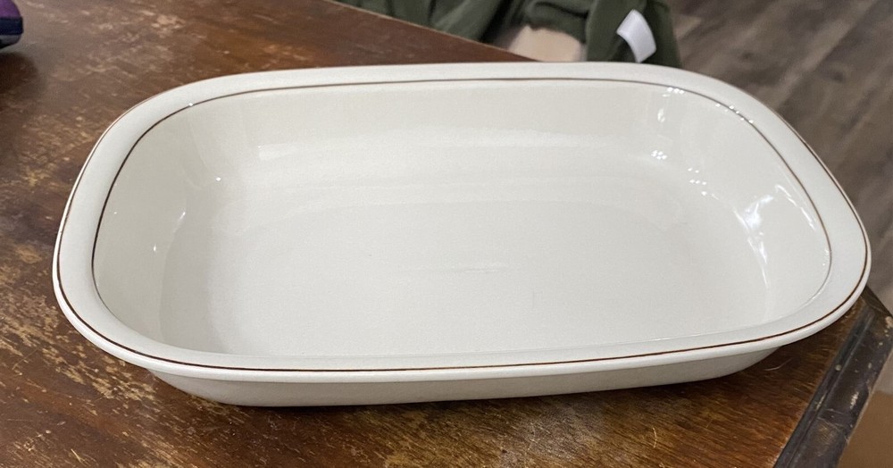 Arabia Fennica Rectangular Baker Casserole Dish 12" Pottery Beige Finland