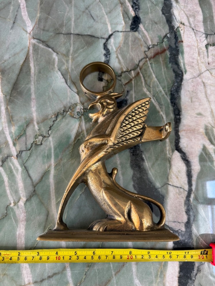 Four Never Used Antique solid Brass GRIFFIN/GARGOYLE FOOT RAIL BRACKET'S