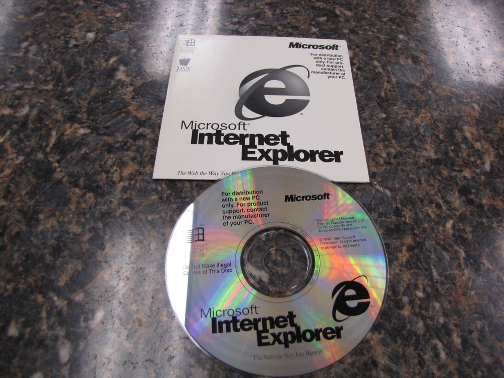 Vintage Microsoft Internet Explorer 4.0 For Windows 95 CD-ROM - MC8