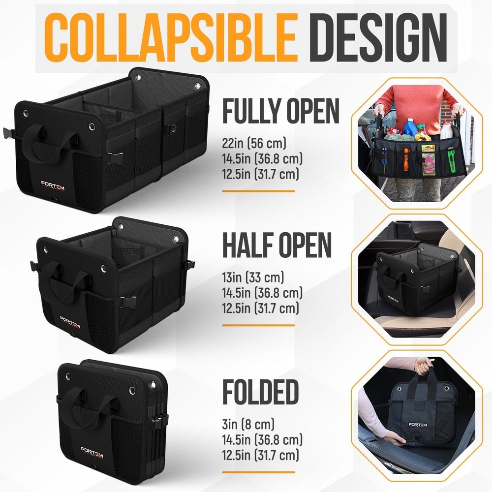 50L Trunk Organizer for SUVs - Multi-Compartment Car Storage Solution