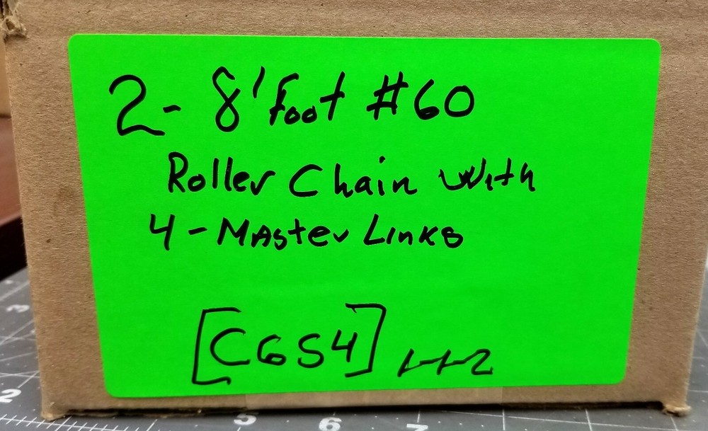 2 each #60 Roller Chains 8 Feet with 4 Connecting Links [C6S4]