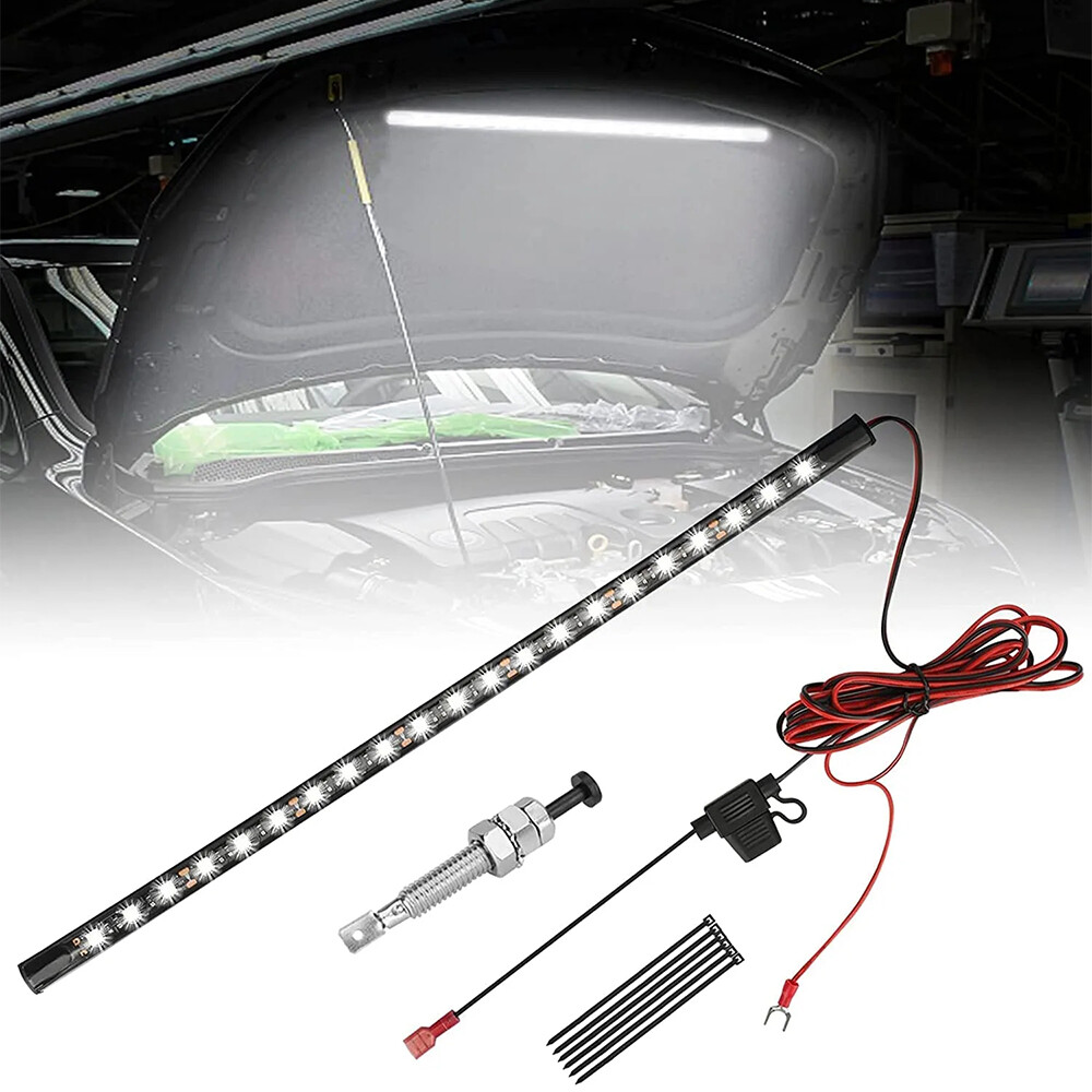 Under Hood LED Light Kit on/off-Automatic-Universal fit Any Vehicle White 1/2Set