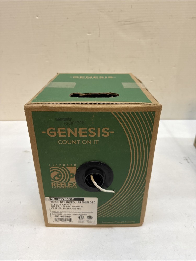 Genesis 32705512 22/2-Pair Stranded 1-Pair Shielded Cable, Plenum 500ft