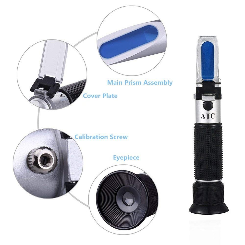 Brix Refractometer with ATC - Digital Handheld Refractometer for Beer Wine Br...