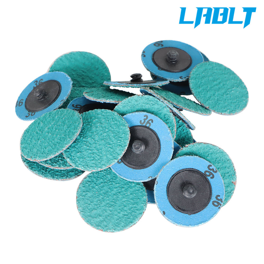 LABLT 25 Pack 2" 36 Grit Zirconia + Grind Aid Quick Change Sanding Discs Type