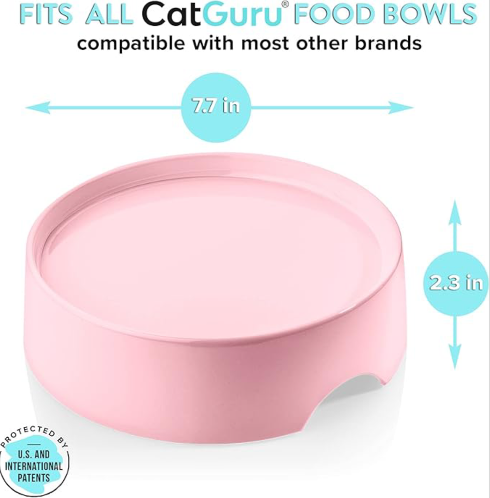 CatGuru Food Table for Elevated Dining Station Pink