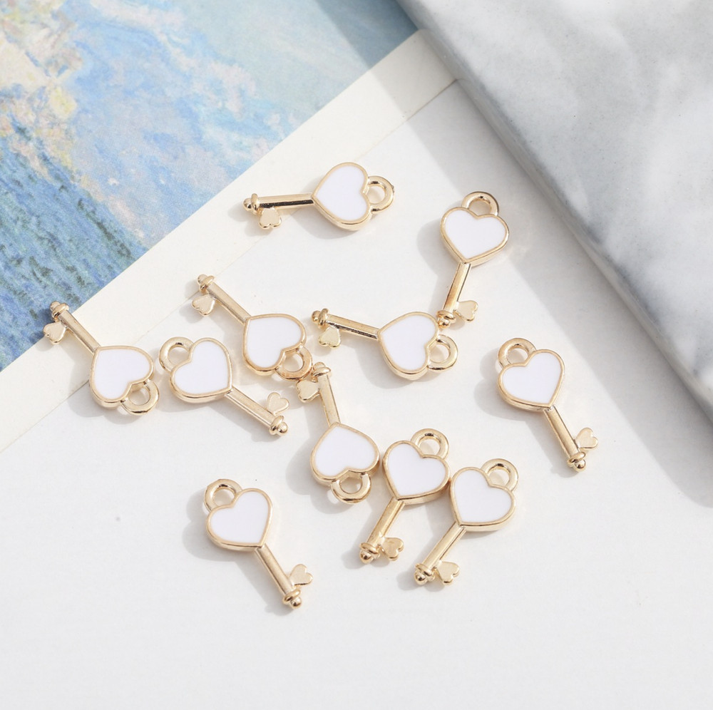 Cute Heart Key Charm (7x16mm)