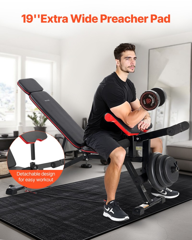 Weight Bench Sit up Bench for Home Gym Strength Training Workout Adjustable