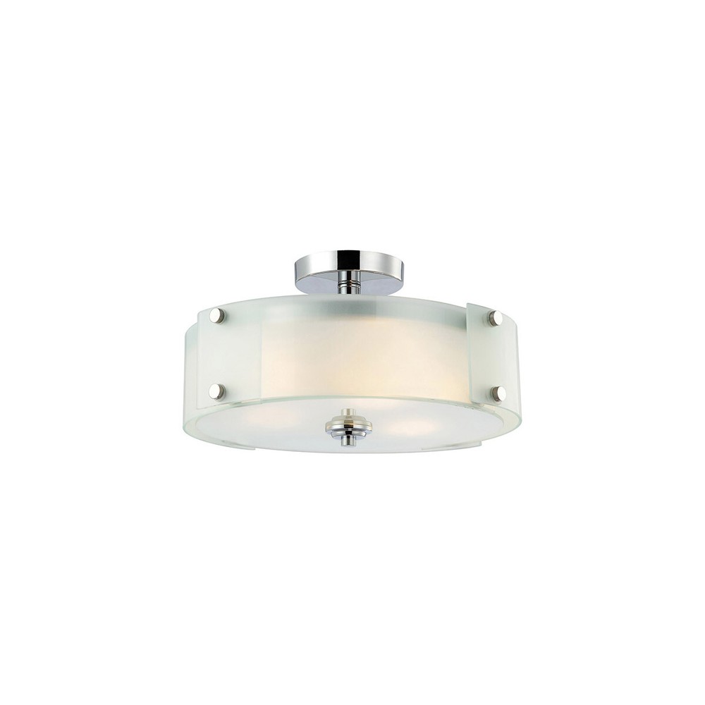 RYKER 3LT CHROME FLUSH MOUNT, 15"