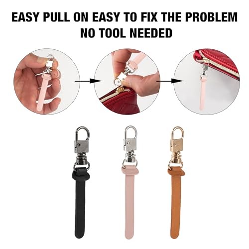 Zipper Pull Replacement Leather Leather Handle Zipper Pulls (Mixed Colors)