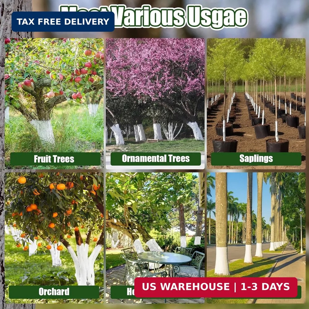 Kathfly Tree Paint Kit Tree Whitewash Trees Trunk Protection with Tinplate Conta