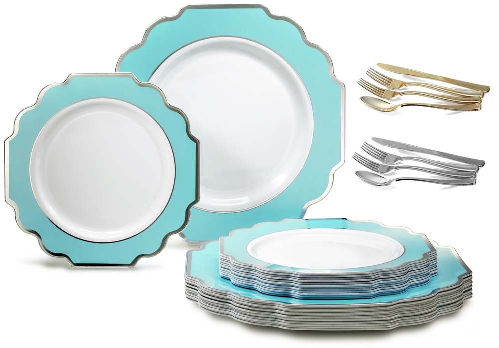 "OCCASIONS" IMPERIAL Bulk Wedding Party Disposable Plastic Plates & Silverware