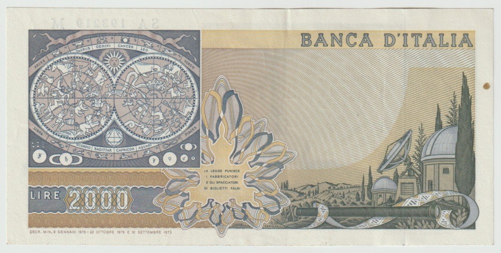 Italy - 2000 lire, year 1976 BANKNOTES