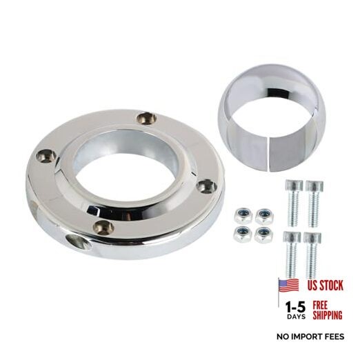 Chrome Steering Column Floor Mount Replacement for 2 Inch Columns Swivel SBC