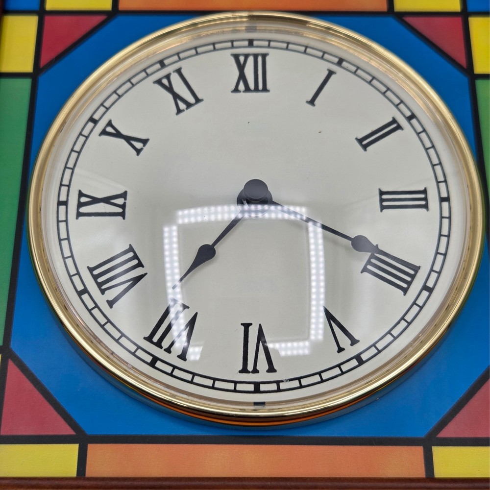 Danbury Mint M &M's MMs Stained Glass Light Up Wall Clock Winter Panel