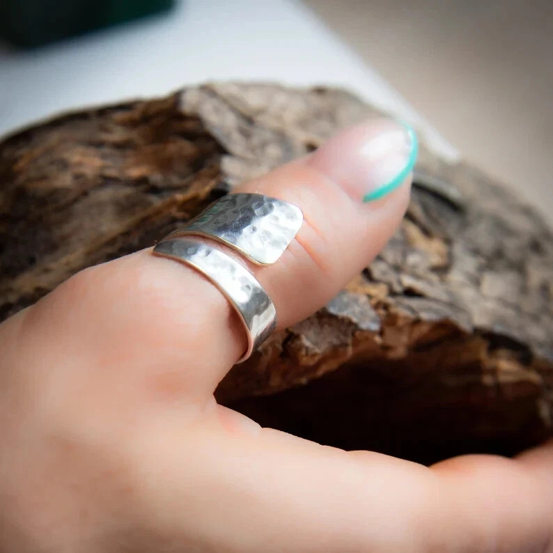 Adjustable 925 Sterling Silver Band Statement Ring Handmade Ring All size