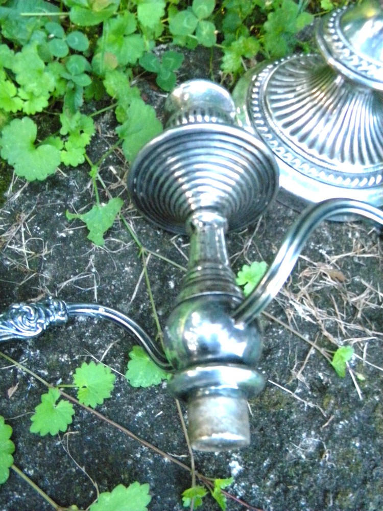19 inch silverplate candelabra (English?)