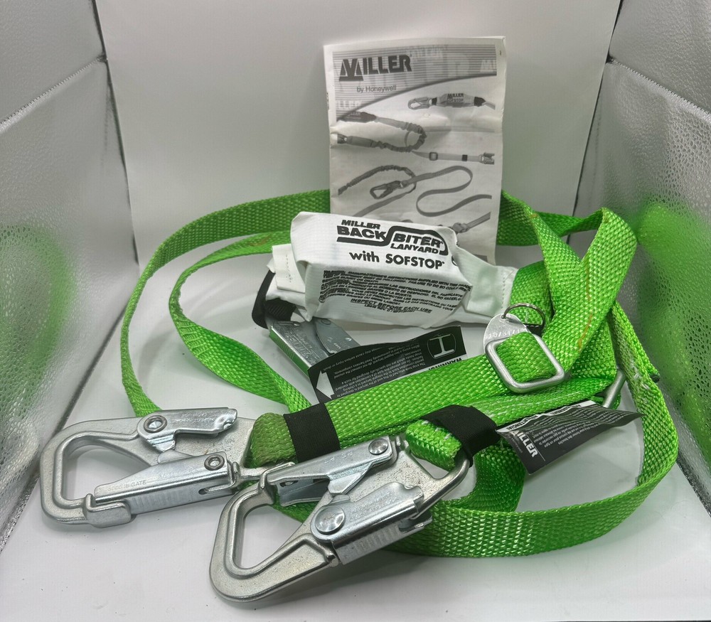 Miller 982B/6FTGN Back Biter Lanyard With Soft Stop 6'  NEW