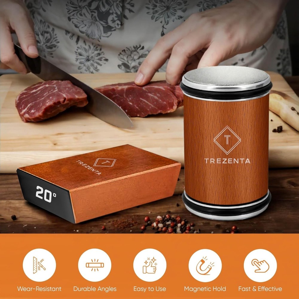 Rolling Knife Sharpener Kit, N45 Magnetic Razor-Sharp Knife Sharpening Kit