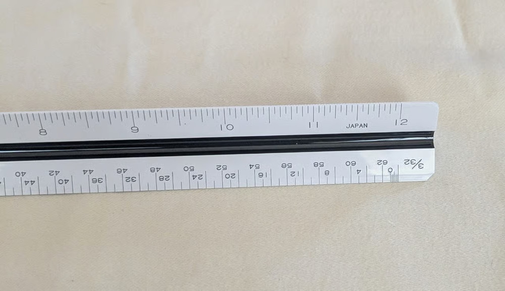 Telodyne Post 38CT-580 triangular architects scale ruler with case