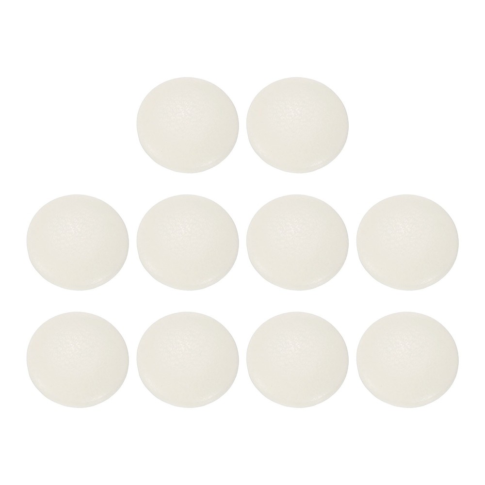 10pcs PU Leather Covered Button 18mm Plastic Shank Round Button, White