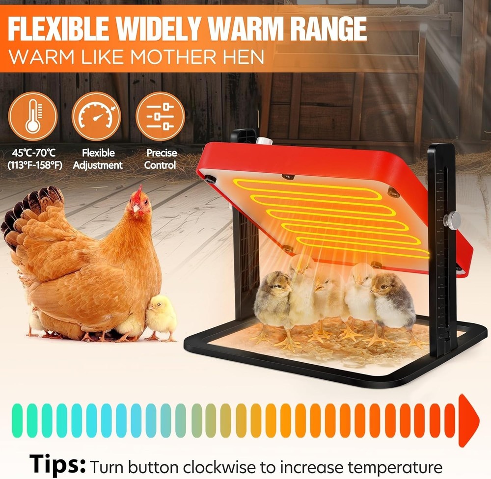 Chicken Coop Heater, Chicken Heater, Brooder Plate for Chicken Coop Accessori...