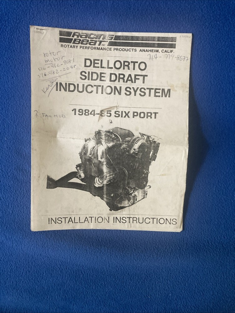 Haynes Mazda RX 7 Shop Manual & Dellorto Conversion Instructions
