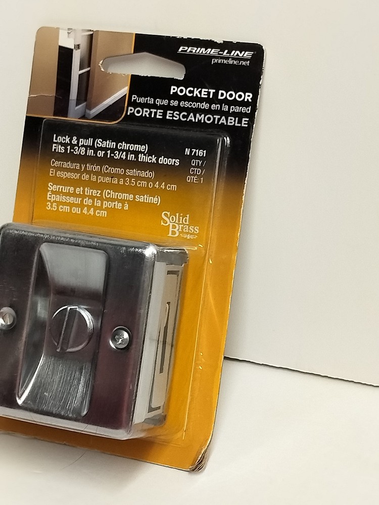 Prime-Line Pocket Sliding Pocket Door Privacy Handle Lock & Pull Hardware Set