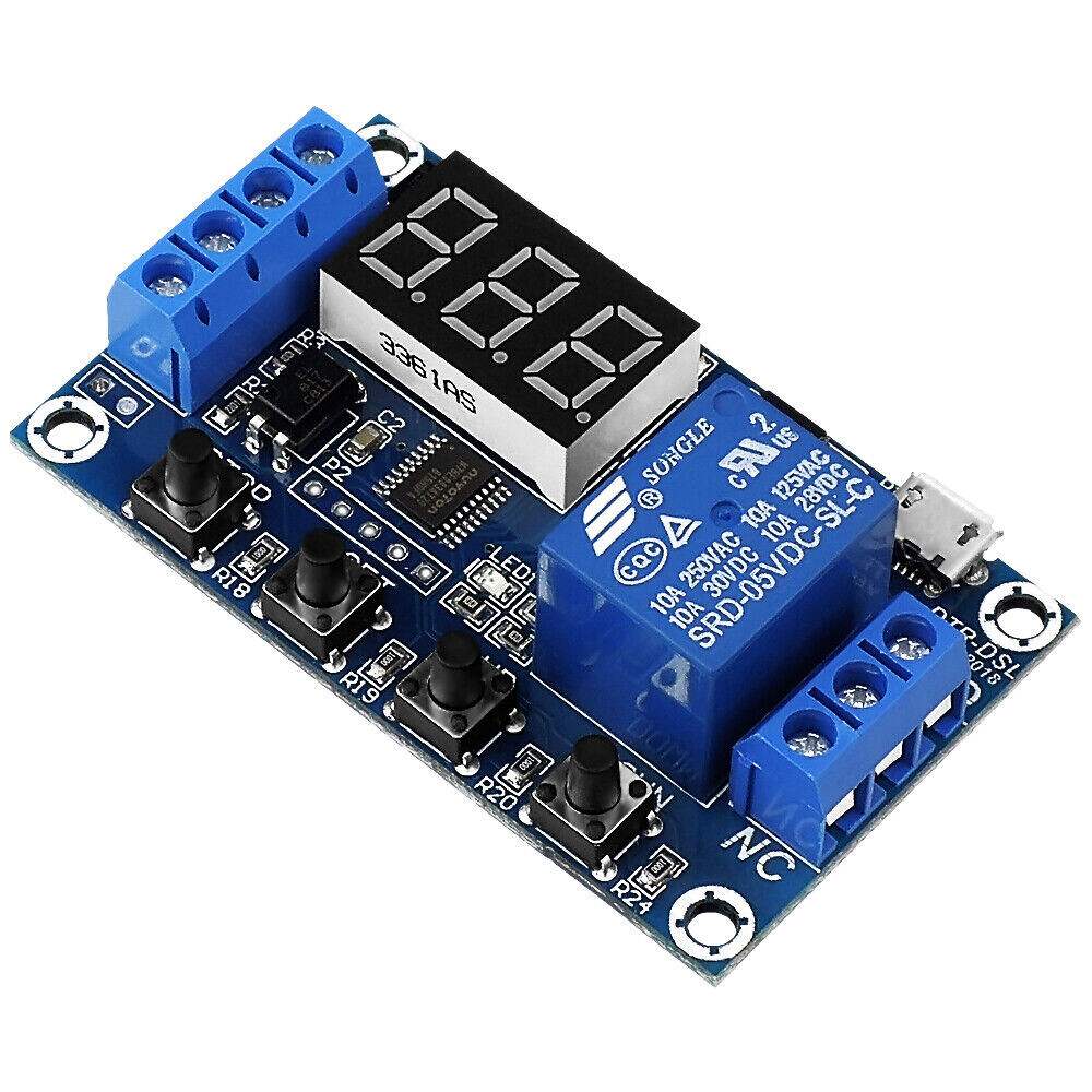 2pc DC 6-30V 1-Way Relay Module Power-off Trigger Delay Cycle Timer Switch