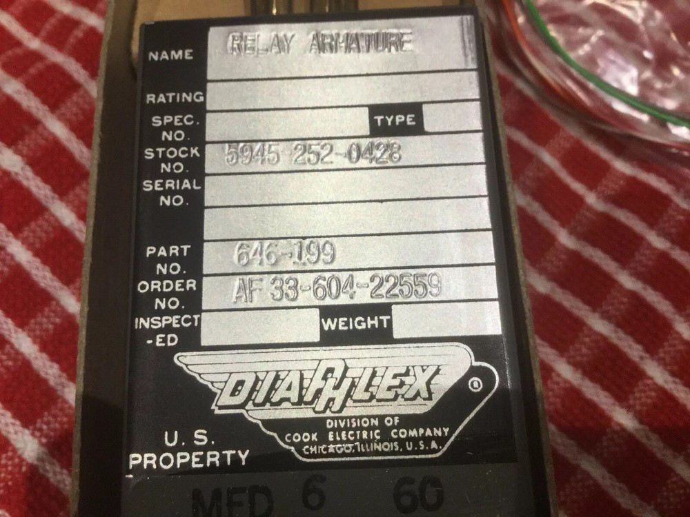 Vintage Diaphlex 646-199 Polarized Relay