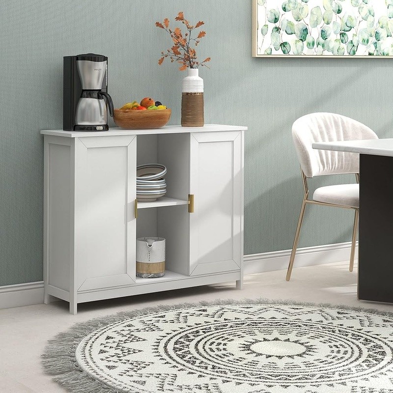 Narrow Storage Cabinet Entryway Console Buffet Easy Assembly Durable Design New