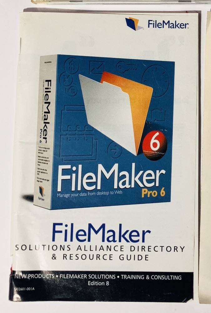 FileMaker Pro 6 Developer 6 Mac CD Software w Manual License Card 2002