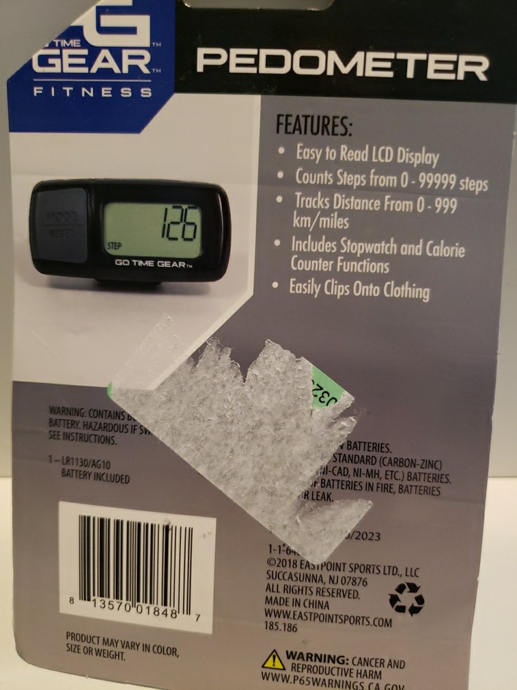 Go Time Gear Pedometer Steps, Mileage , Timer,calories Burned Easy Clip