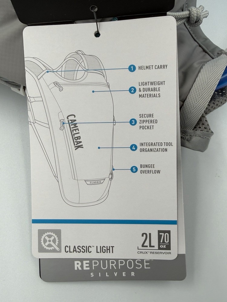 CamelBak ‎Classic Light Adjustable Hydration Pack, 2 Liter, Gunmetal/Hydro