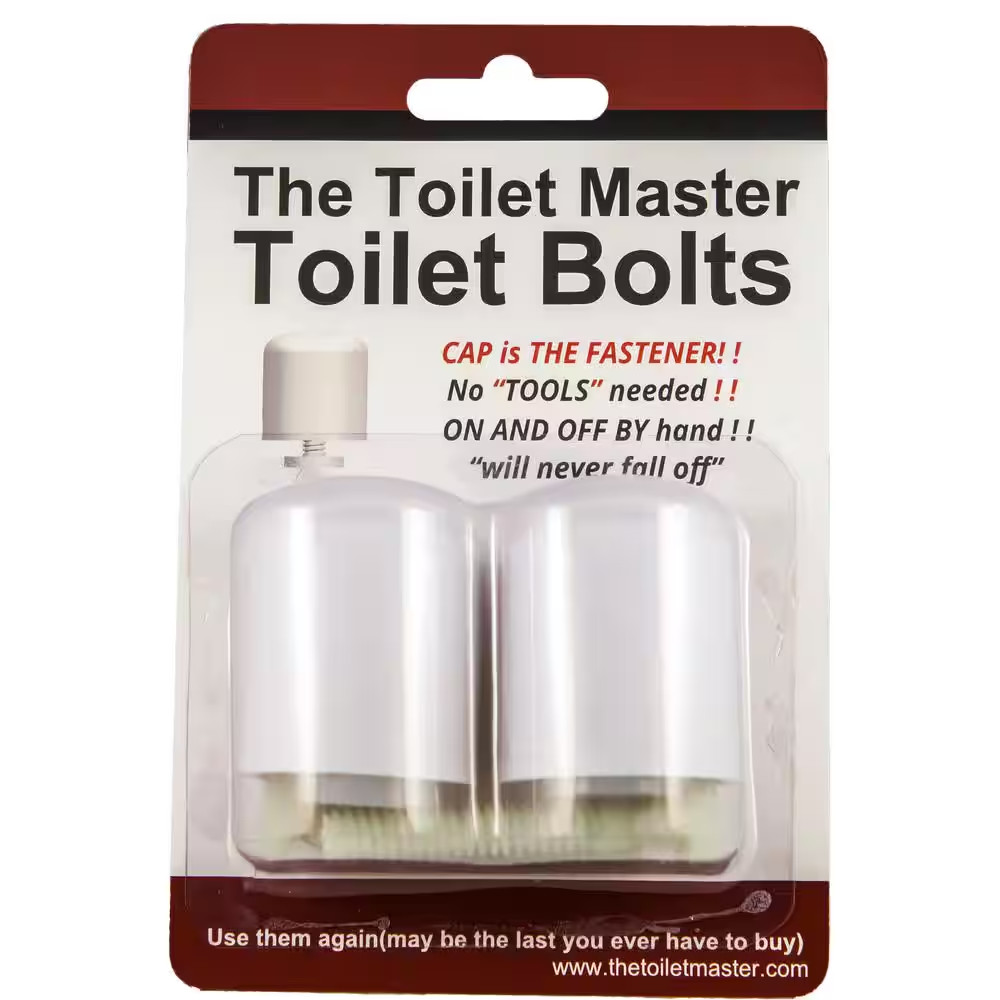 Tool-Free Toilet Bolt and Cap System (3-Pack)