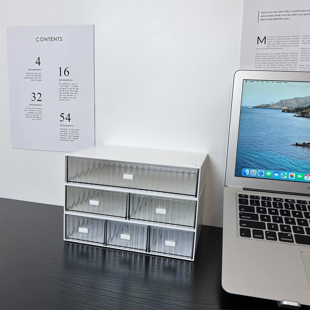 Desk Drawer Organizer, Stackable Office Supplies Storage, Plastic Drawer, Des...