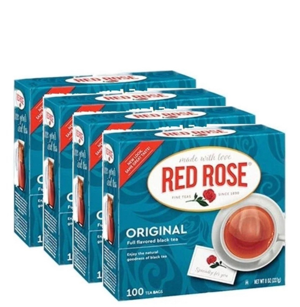 (4 pack) Red Rose Original Black Tea, 100 Ct,New