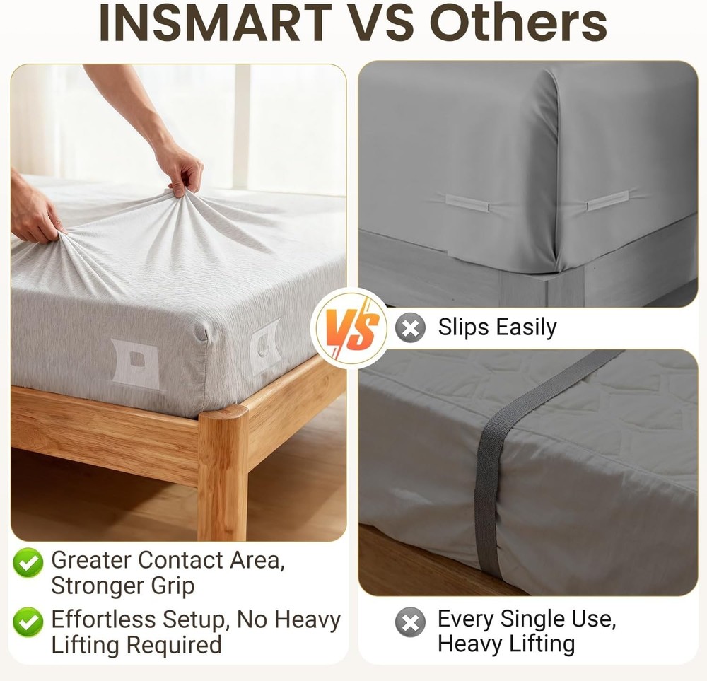 Bed Sheet Holders Clips Elastic Straps for Corners Sides Universal Fit