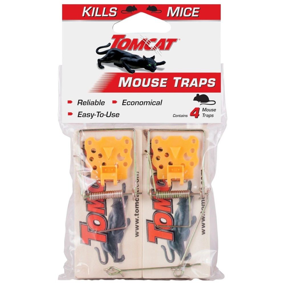 Tomcat Mouse Traps (Wooden), 4 Traps