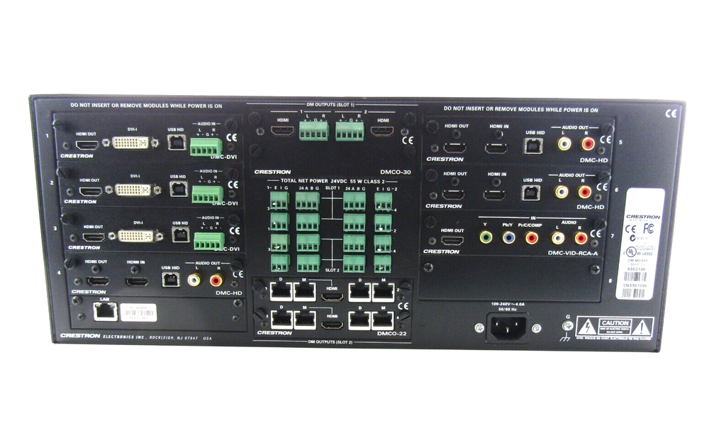 Crestron DM-MD8X8 High Definition Digital Media Distribution Switcher w/ Modules