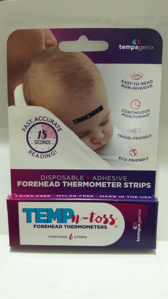 Temp-N-Toss Disposable Forehead Thermometer Strips 6 Pack- Free Ship