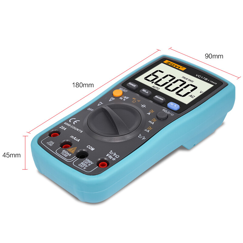 VC17B+ Digital Multimeter 6000 Counts Multitester Digital Transistor Tool