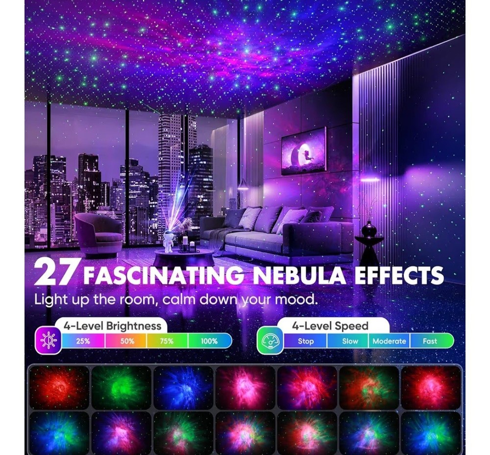 Astronaut Galaxy Night Light Projector Multicolor Space Bedroom Decor W/remote