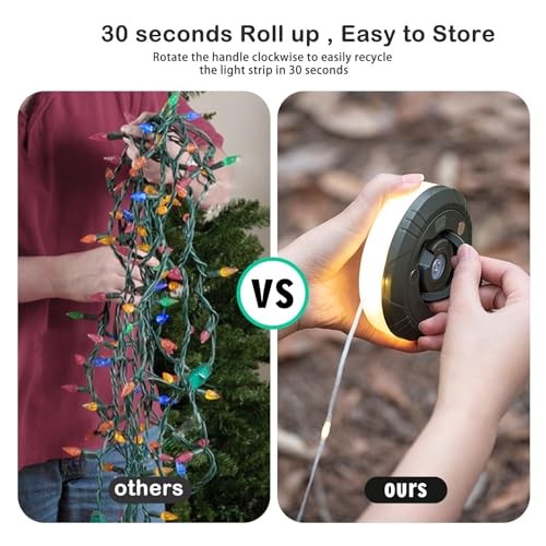 -Pack Camping String Lights, 4 in 1 Outdoor Camping Lantern with 8 2 Green