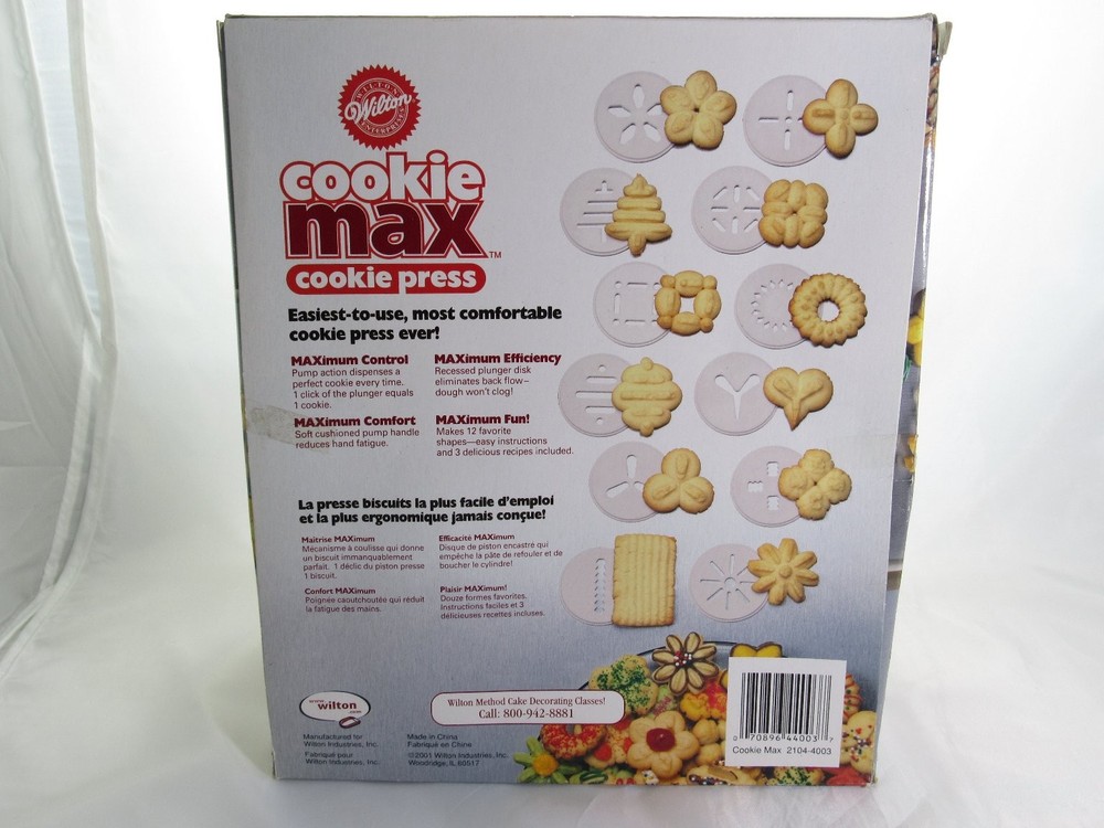 Wilton Cookie Max Cookie Press Plastic 12 Designs Ergonomic Handle