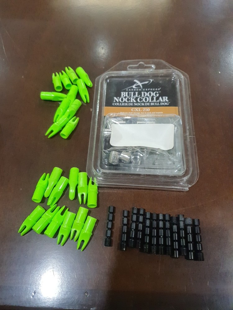 Carbon Express CXL 250 Arrow Components  ( Nocks Nock Collars & Adjustable...
