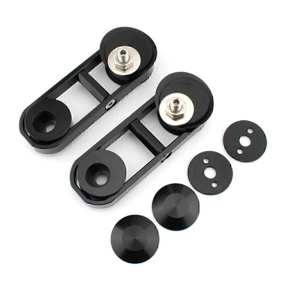 Black 180° Adjustable Drop Mirror Relocator Mount For Harley Touring 2006-2013